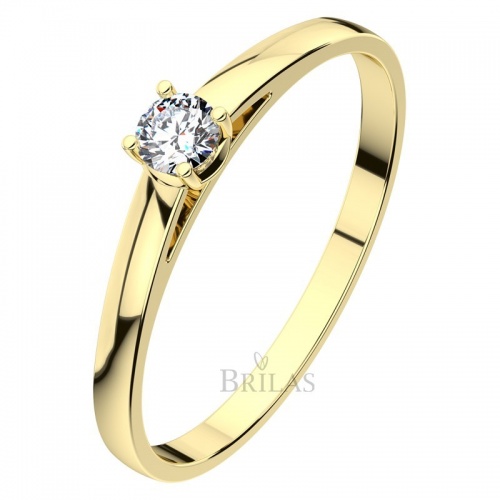 Diona G Briliant (4 mm) - jemný zásnubní prsten ze žlutého zlata