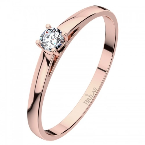Diona R Briliant (4 mm) - jemný zásnubní prsten z růžového zlata