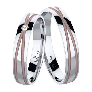 Kelys Colour RW - snubní prsteny z bílého a růžového zlata