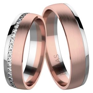 Desirat Colour RW - snubní prsteny z červeného a bílého zlata