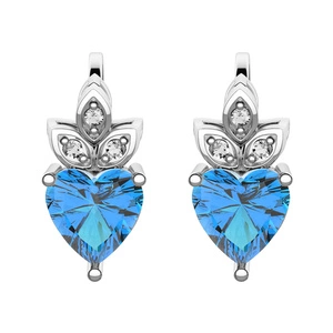 Lauren Blue  - stříbrné náušnice se zirkony