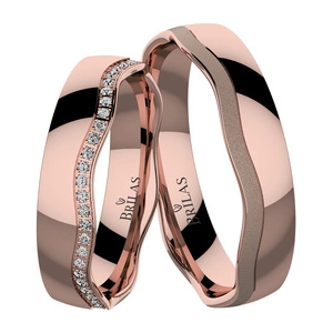 Dalma Red - snubní prsteny z růžového zlata