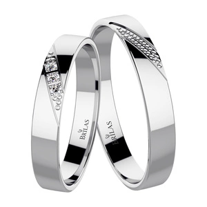 Fedora White - snubní prsteny z bílého zlata