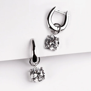 Kavon - stříbrné náušnice se zirkonem + 2 přívěsky ZDARMA