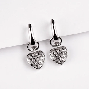 Lona - stříbrné náušnice se srdíčky + 2 přívěsky ZDARMA 