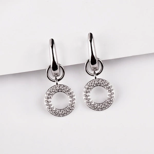 Noril - stříbrné náušnice se zirkonovými kroužky + 2 přívěsky ZDARMA