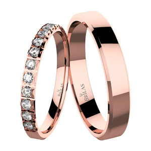 Trylka Red - snubní prsteny z růžového zlata