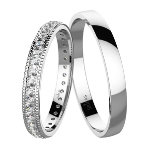 Luminara White - snubní prsteny z bílého zlata