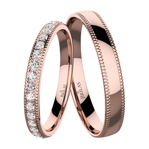 Elira Red - snubní prsteny z růžového zlata