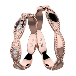 Lunara Red - snubní prsteny z růžového zlata