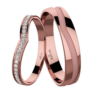 Solara Red - snubní prsteny z růžového zlata