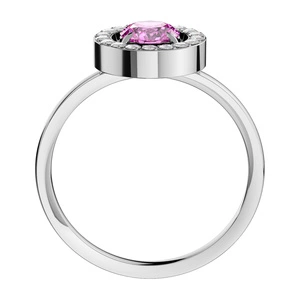 Zafira P Steel - zásnubní prsten z chirurgické oceli s růžovým zirkonem