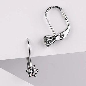 Helena WE 4 mm DP - dámské náušnice z bílého zlata