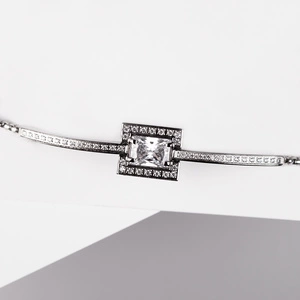 Lumora W Steel - náramek z chirurgické oceli se zirkony