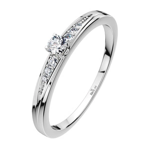 Nomia White  - prsten z bílého zlata 