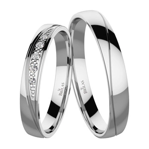 Duet White - snubní prsteny z bílého zlata