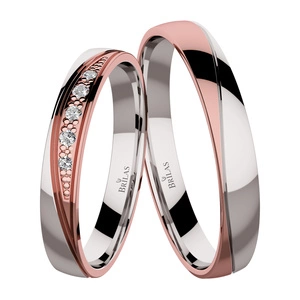 Duet Colour RW - snubní prsteny z bílého a růžového zlata