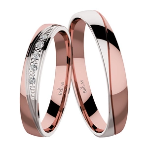 Duet Colour WR - snubní prsteny z bílého a růžového zlata