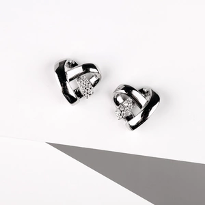 Lunet - stříbrné náušnice s bílými zirkony