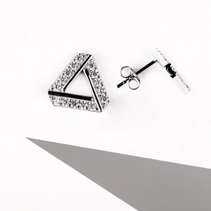 Fiorine - stříbrné náušnice s bílými zirkony