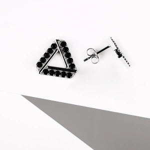 Fiorine Black - stříbrné náušnice s černými zirkony