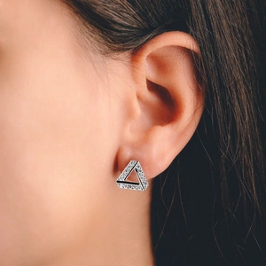 Fiorine - stříbrné náušnice s bílými zirkony