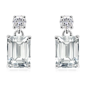 Glim White Topaz - stříbrné náušnice s bílým topazem