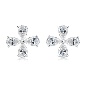 Time White Topaz - stříbrné náušnice s bílým topazem