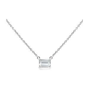 Dusk White Topaz - stříbrný náhrdelník s bílým topazem