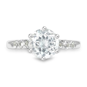 Velvet White Topaz - prsten ze stříbra s bílým topazem