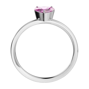 Avala P Steel - zásnubní prsten z chirurgické oceli s růžovým zirkonem