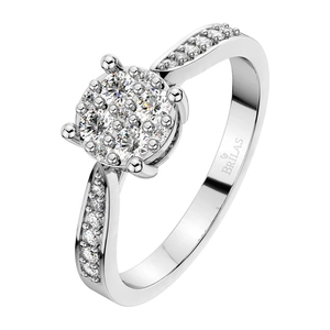 Zlata Princess White - zásnubní prsten z bílého zlata