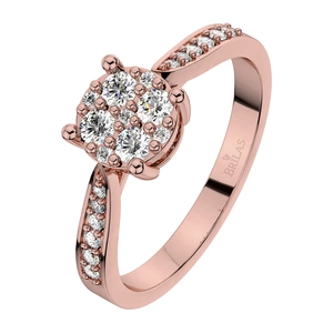 Zlata Princess R Briliant - zásnubní prsten z růžového zlata