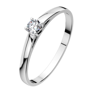 Diona W Briliant (3 mm) - jemný zásnubní prsten z bílého zlata