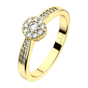 Růženka Princess Gold - zásnubní prsten ze žlutého zlata