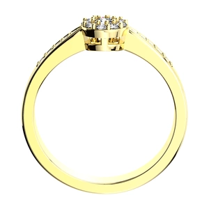 Růženka Princess Gold - zásnubní prsten ze žlutého zlata