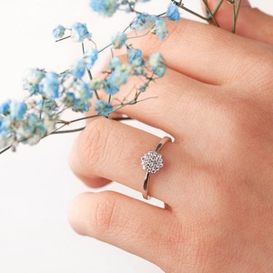 Krasomila Princess White - zásnubní prsten z bílého zlata