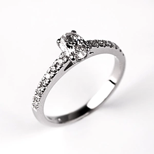 Brilanto W Briliant - zásnubní prsten z bílého zlata s brilianty