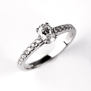 Brilanto W Briliant - zásnubní prsten z bílého zlata s brilianty