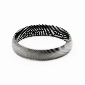 Kasiopea Damascus Steel - snubní prsteny z chirurgické oceli