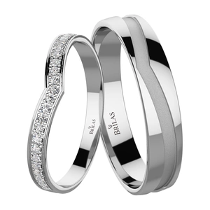 Solara White - snubní prsteny z bílého zlata