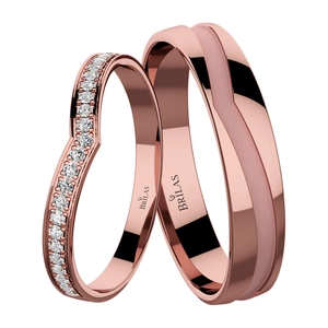 Solara Red - snubní prsteny z růžového zlata