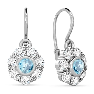 Verunka WE blue+white - dětské náušnice z bílého zlata