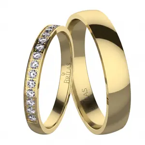Ksora II Gold - snubní prsteny ze žlutého zlata
