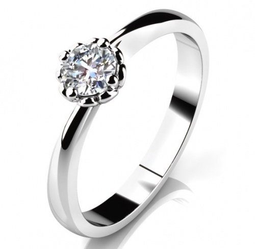 Helios W Briliant  - nadčasový zásnubní prsten z bílého zlata s briliantem