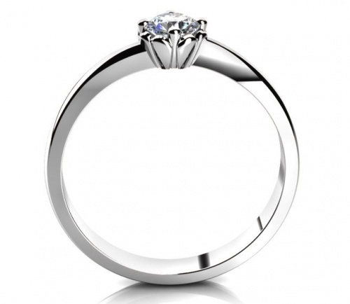 Helios W Briliant  - nadčasový zásnubní prsten z bílého zlata s brilianty