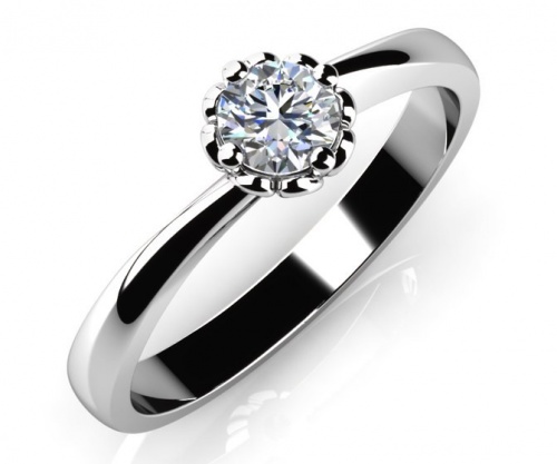 Helios W Briliant  - nadčasový zásnubní prsten z bílého zlata s briliantem