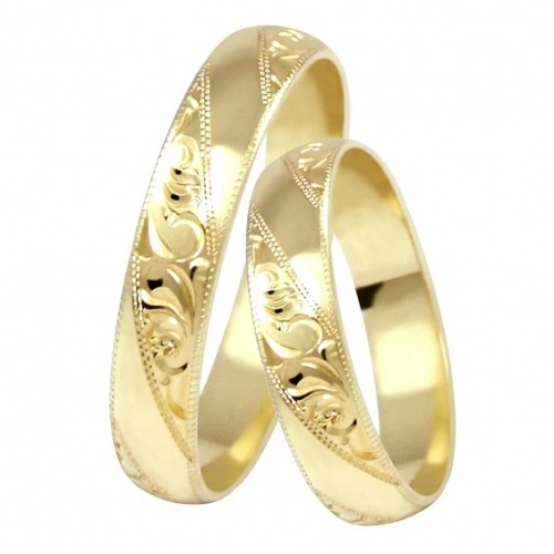 Ines Gold - snubáky zdobené ručním rytím