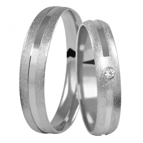 Lia White - svatební prsteny z bílého zlata