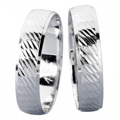 Baxy White - zajímavé lesklé zlaté snubní prsteny v bílé barvě 